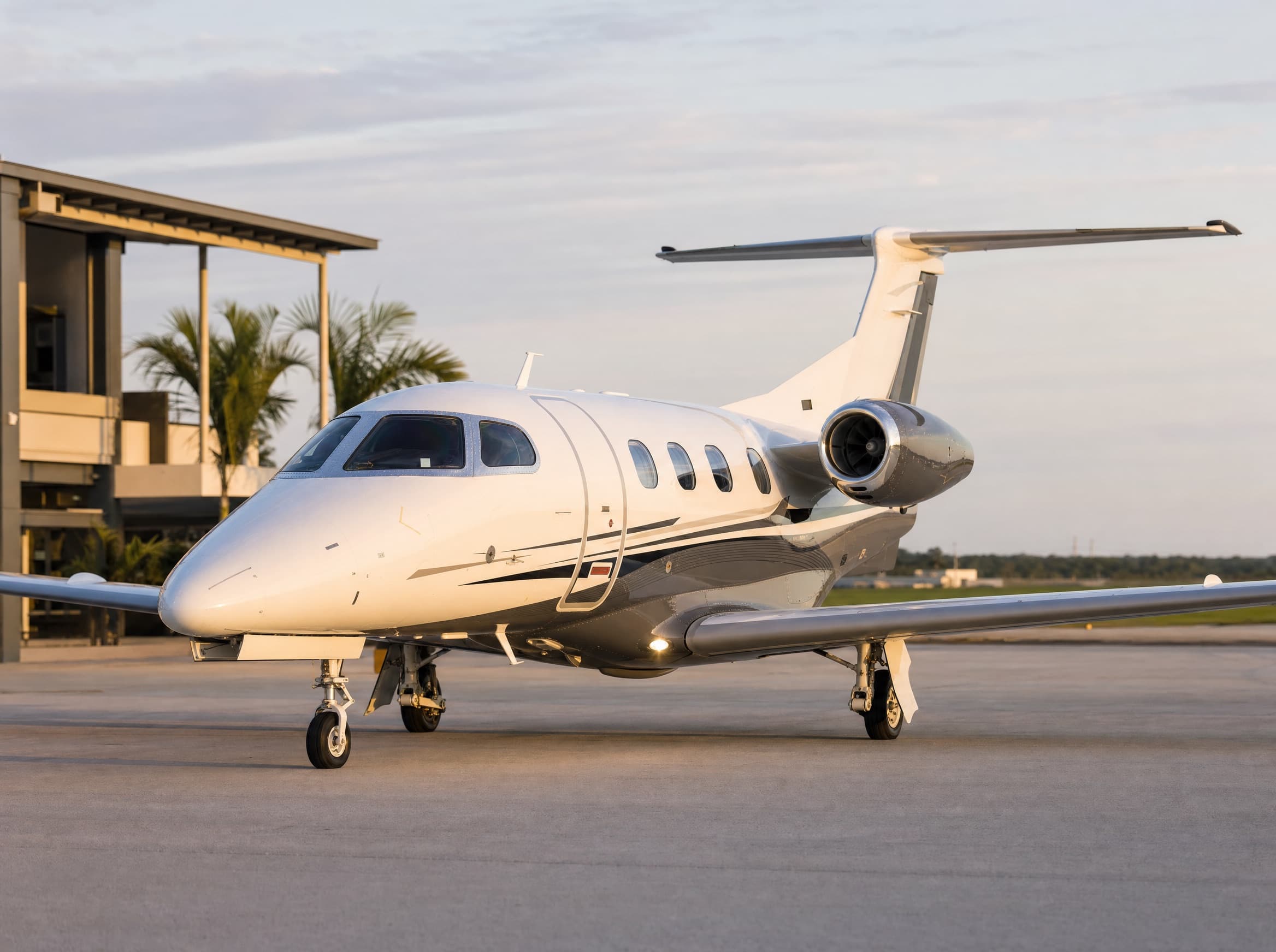 Embraer Phenom 100-style light jet representing AMG light jet support